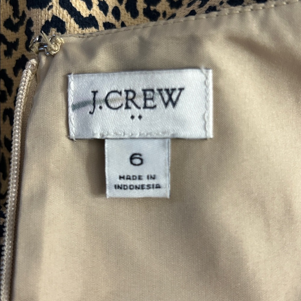 J. Crew Tan and Black Leopard Print Mini Dress size 6, NWOT - Picture 4 of 7